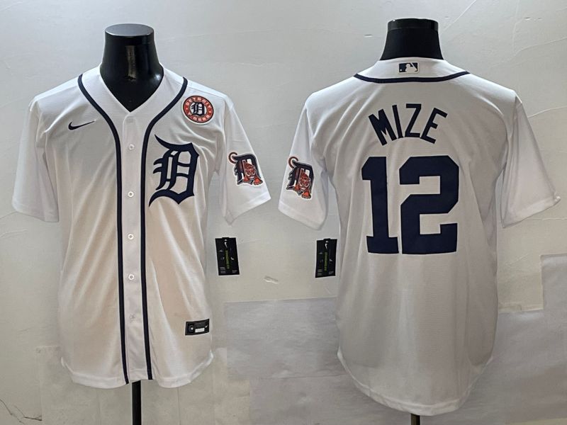 Men Detroit Tigers #12 Mize White Game 2025 Nike MLB Jersey style 6->detroit tigers->MLB Jersey